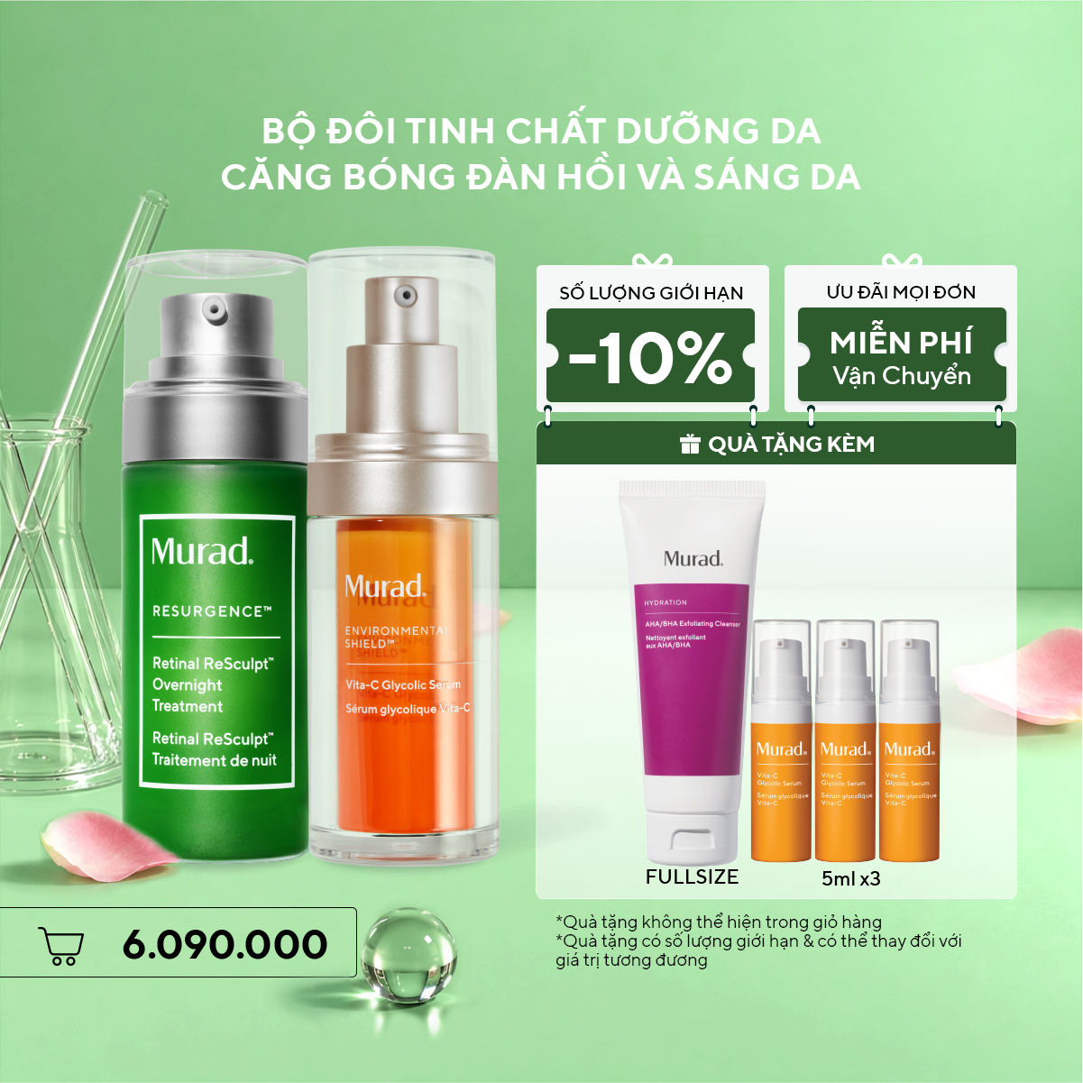 Bộ Đôi Tinh Chất Dưỡng Da Căng Bóng, Đàn Hồi Và Sáng Da - Retinal Serum + Vita-C Glycolic Serum