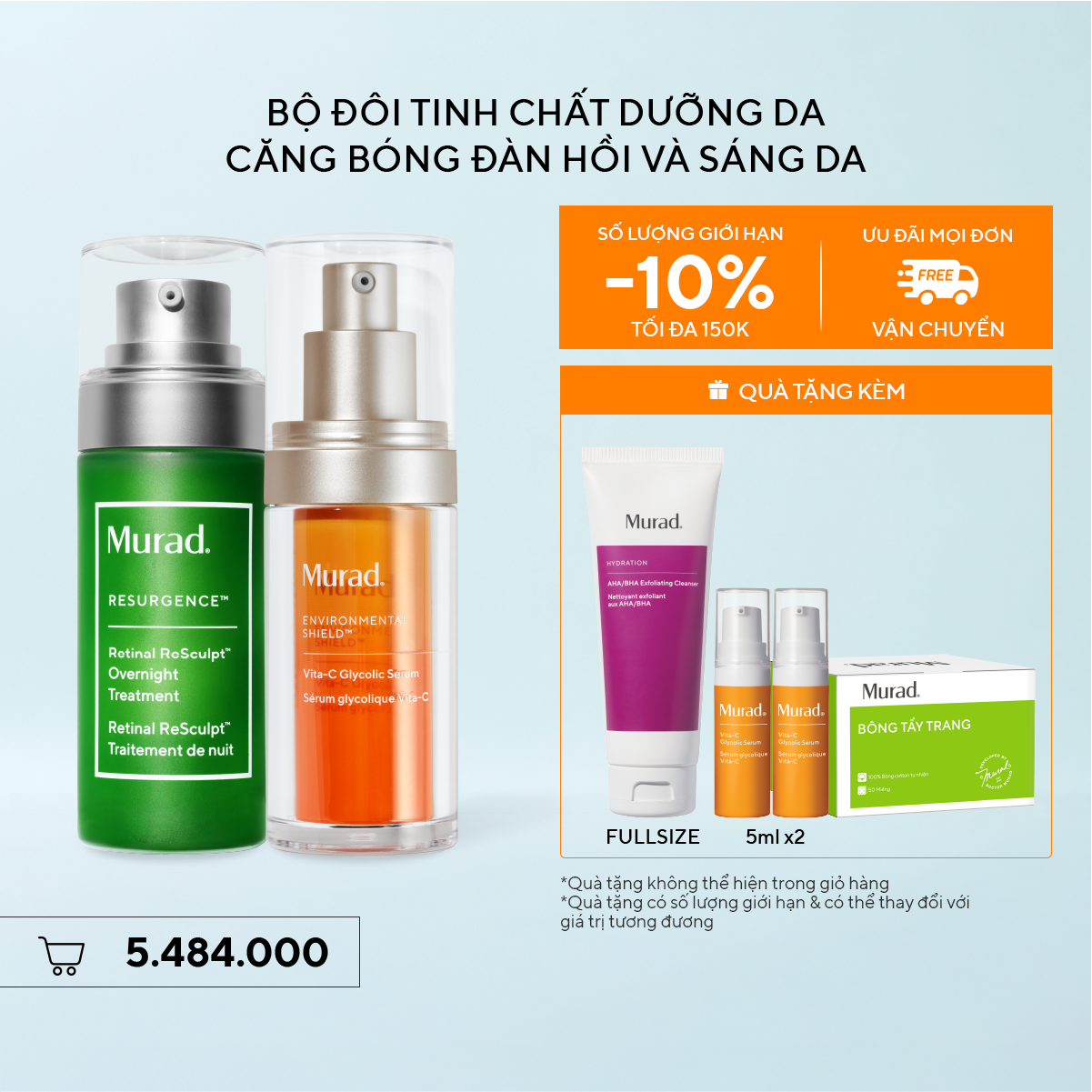 Bộ Đôi Tinh Chất Dưỡng Da Căng Bóng, Đàn Hồi Và Sáng Da - Retinal Serum + Vita-C Glycolic Serum