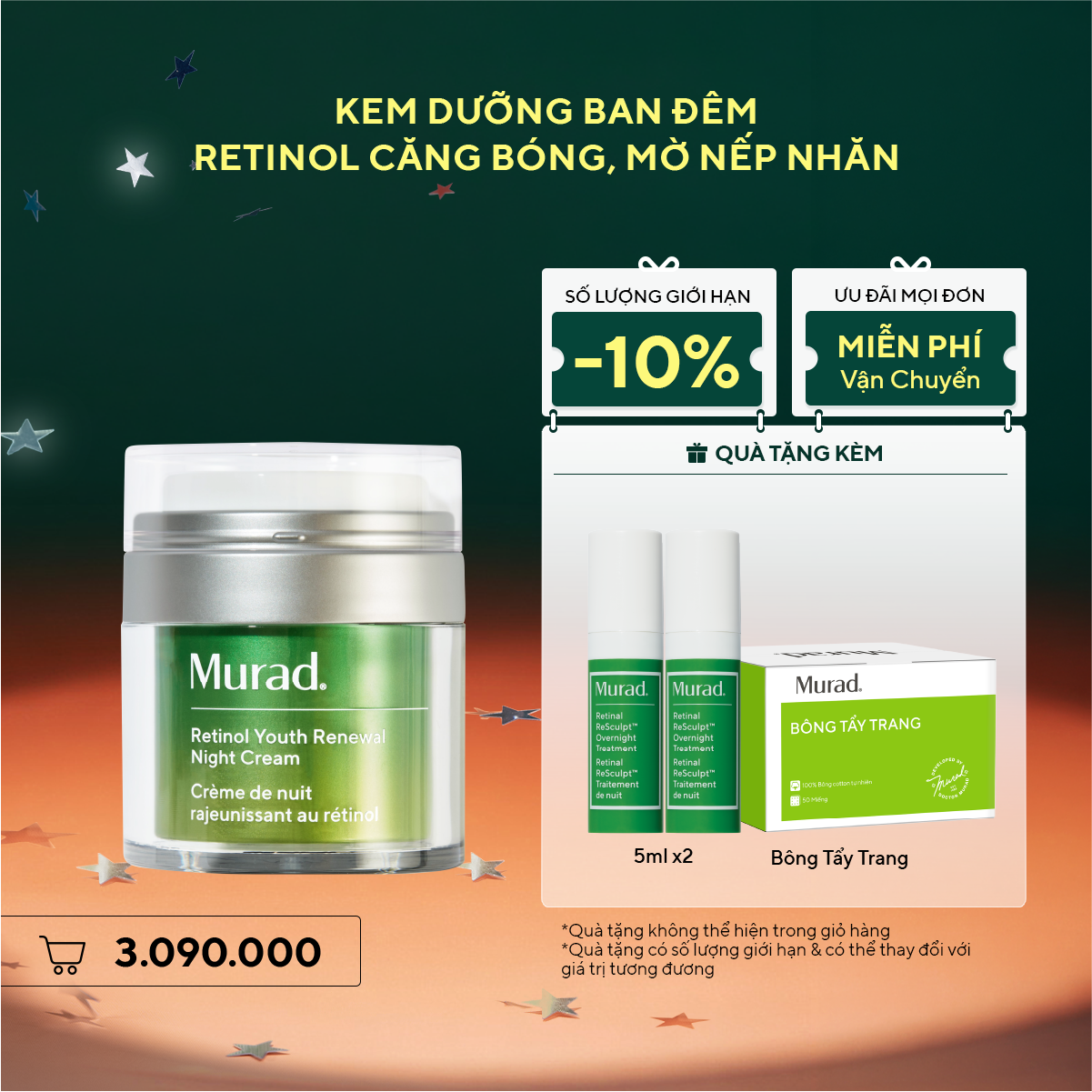 RESURGENCE - Kem dưỡng ẩm Retinol giúp da mịn màng và làm mờ nếp nhăn Murad Retinol Youth Renewal Cream 50ml