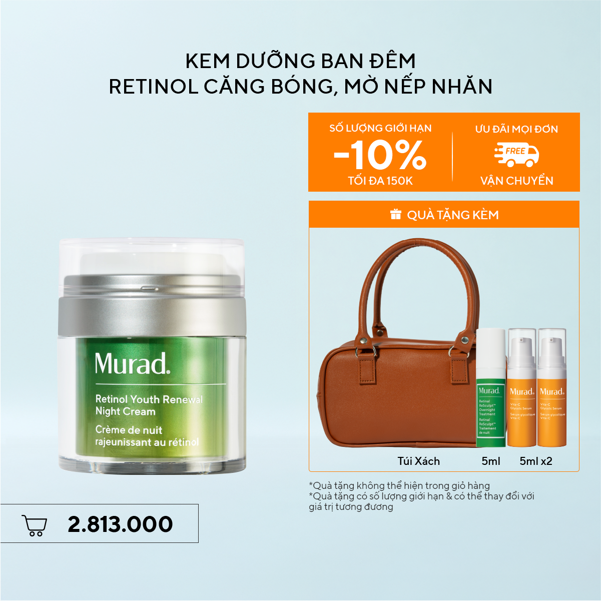 RESURGENCE - Kem dưỡng ẩm Retinol giúp da mịn màng và làm mờ nếp nhăn Murad Retinol Youth Renewal Cream 50ml