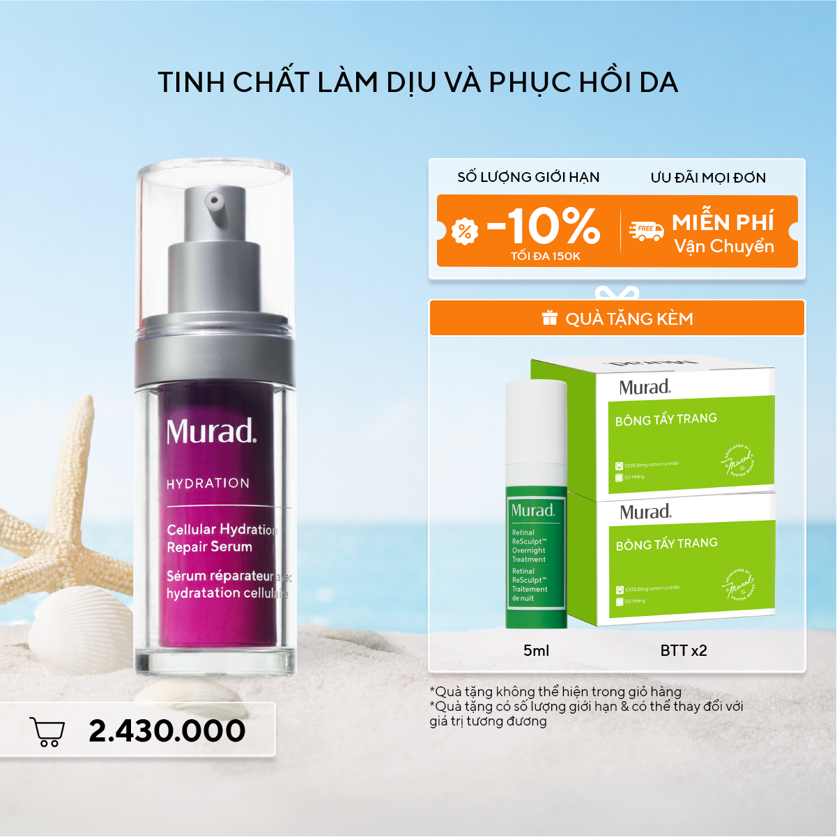 HYDRATION - Dưỡng chất giúp làm dịu da khô và nuôi dưỡng hàng rào bảo vệ da Murad Cellular Hydration Repair Serum 30ml