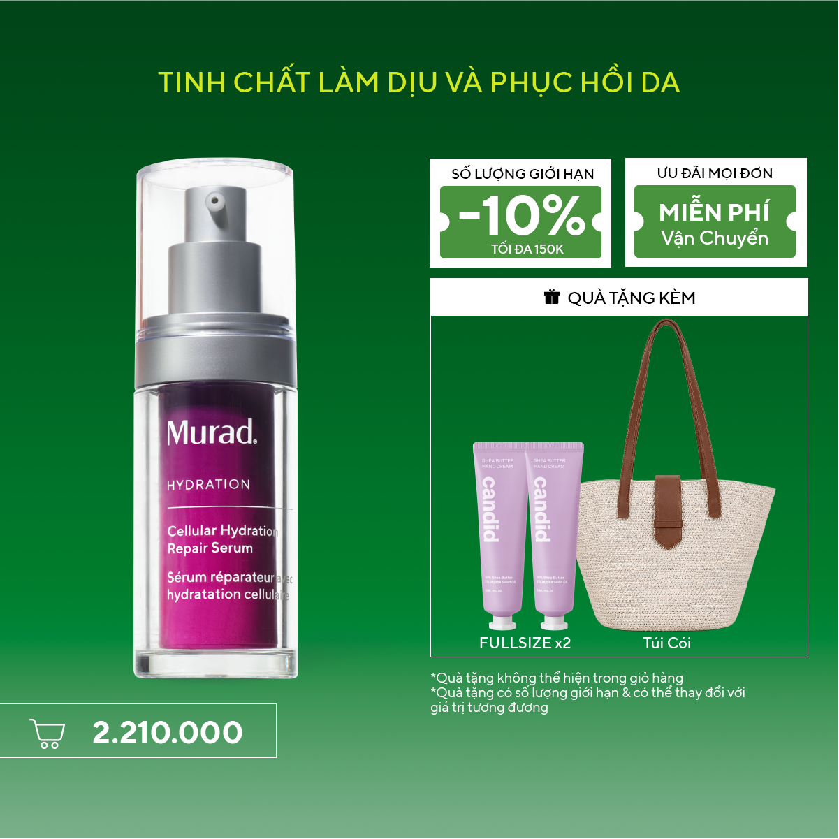 HYDRATION - Dưỡng chất giúp làm dịu da khô và nuôi dưỡng hàng rào bảo vệ da Murad Cellular Hydration Repair Serum 30ml