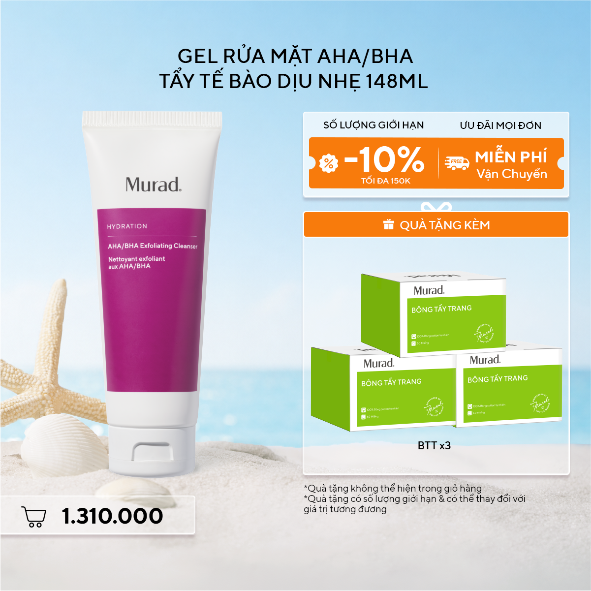 HYDRATION - Sữa Rửa Mặt Làm Sạch AHA/BHA - Murad AHA/BHA Exfoliating Cleanser 148ml