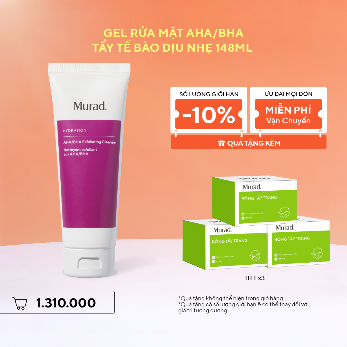 HYDRATION - Sữa Rửa Mặt Làm Sạch AHA/BHA - Murad AHA/BHA Exfoliating Cleanser 148ml