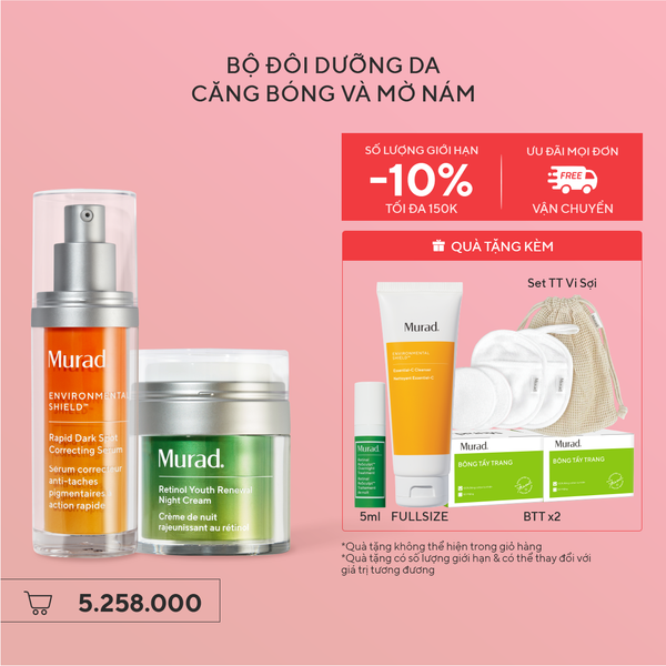 Bộ Đôi Dưỡng Da Căng Bóng Và Mờ Nám - Retinol Night Cream 50ml + Rapid Dark Spot 30ml