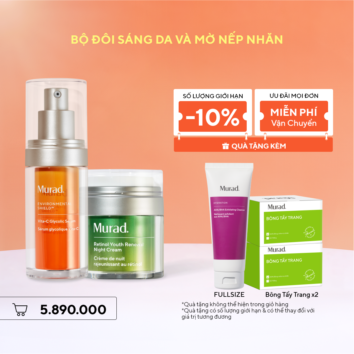 Bộ Đôi Sáng Da Và Mờ Nếp Nhăn - Retinol Night Cream + Serum Vita-C Glycolic