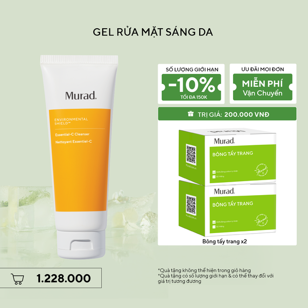 E-SHIELD - Gel rửa mặt sáng da Murad Essential-C Cleanser 148ml