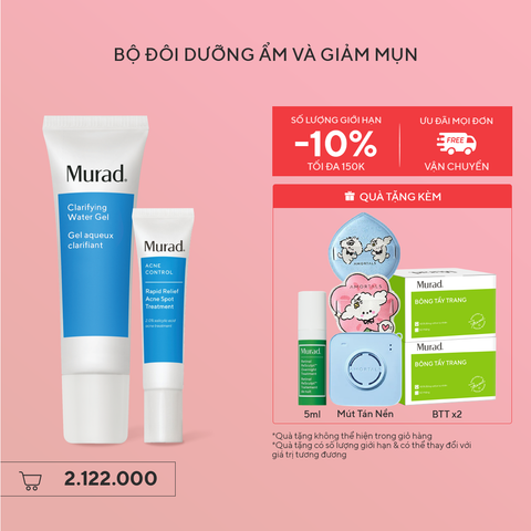 ACNE - Bộ đôi Gel chấm mụn & Gel dưỡng ẩm - Rapid Relief Acne Spot Treatment & Clarifying Water Gel