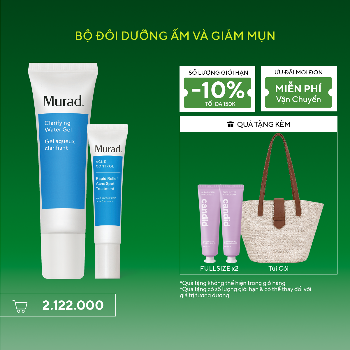 ACNE - Bộ đôi Gel chấm mụn & Gel dưỡng ẩm - Rapid Relief Acne Spot Treatment & Clarifying Water Gel