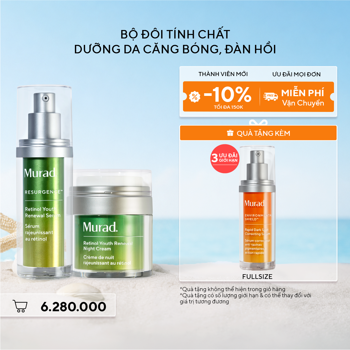 Bộ đôi tinh chất dưỡng da căng bóng, đàn hồi - Resurgence Retinol Serum + Retinol Night Cream