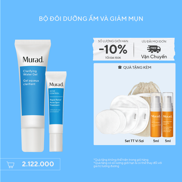 ACNE - Bộ đôi Gel chấm mụn & Gel dưỡng ẩm - Rapid Relief Acne Spot Treatment & Clarifying Water Gel