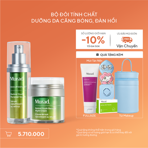 Bộ đôi tinh chất dưỡng da căng bóng, đàn hồi - Resurgence Retinol Serum + Retinol Night Cream