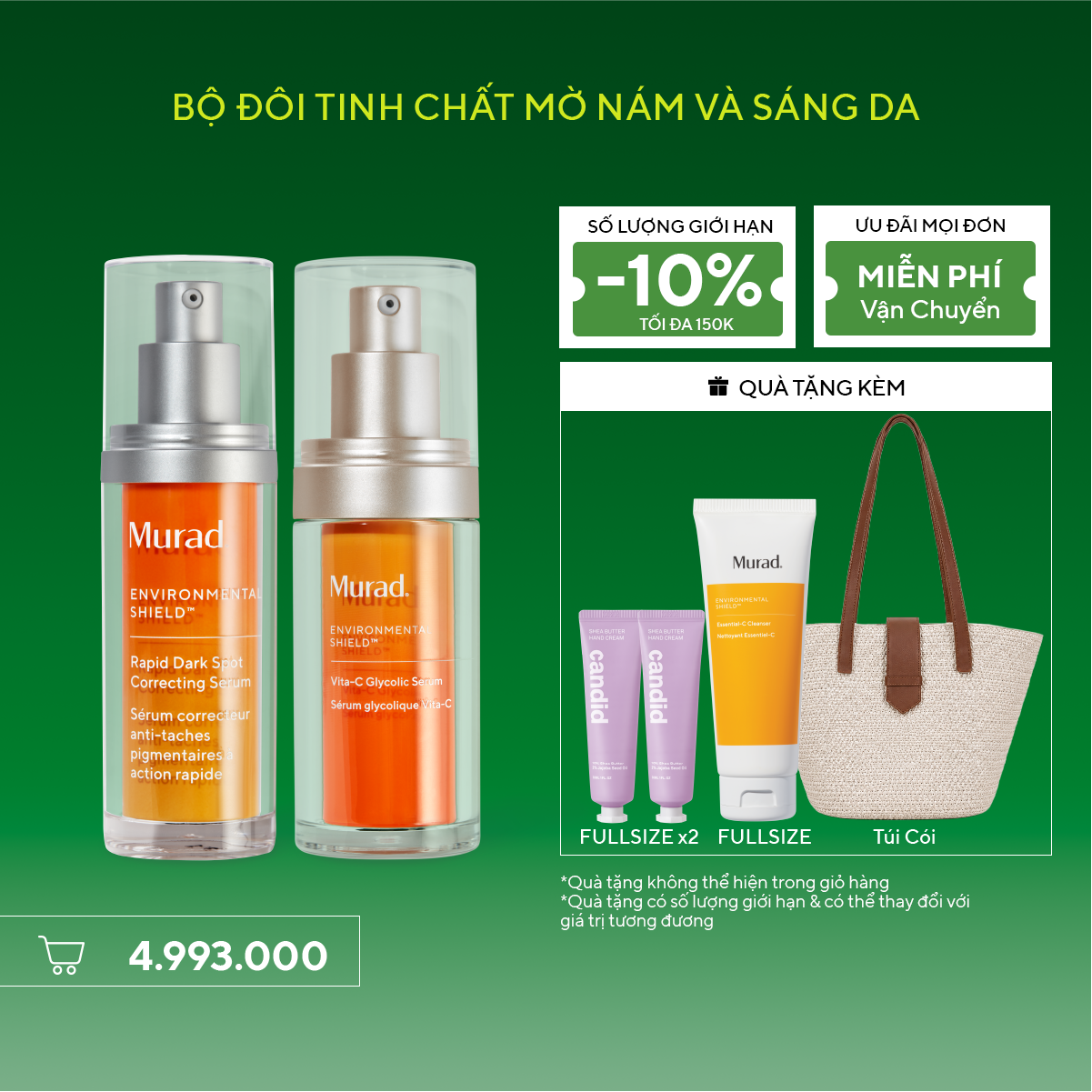 Bộ đôi tinh chất mờ nám và sáng da - Vitamin C Glycolic + Dark Spot Serum