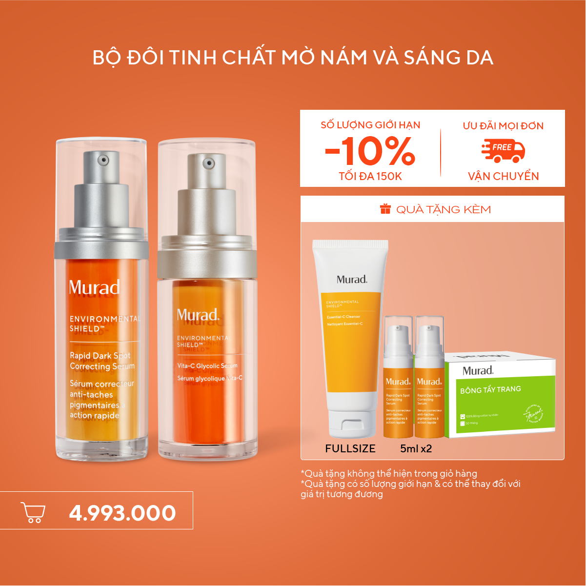 Bộ đôi tinh chất mờ nám và sáng da - Vitamin C Glycolic + Dark Spot Serum
