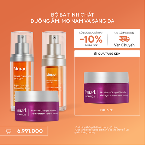 Bộ ba tinh chất dưỡng ẩm, mờ nám và sáng da - Rapid Dark Spot & Tinh chất sáng da Vita-C & Kem dưỡng ẩm Nutrient-Charged Water Gel