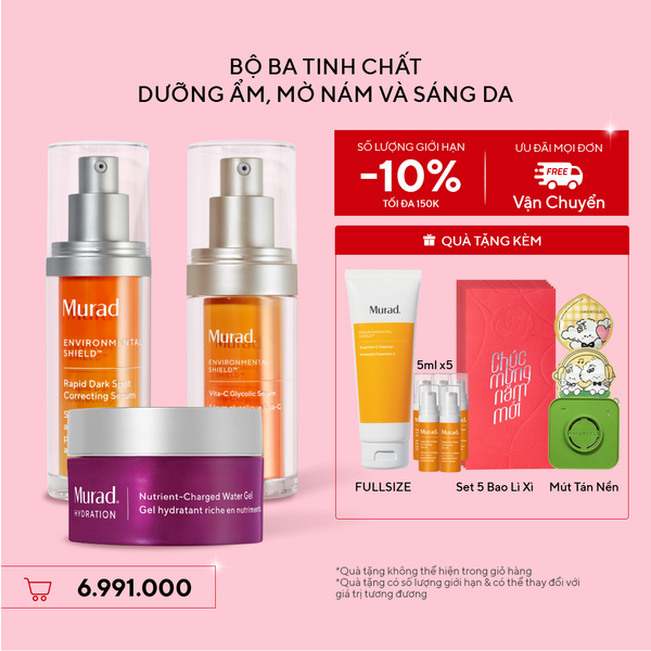 Bộ ba tinh chất dưỡng ẩm, mờ nám và sáng da - Rapid Dark Spot & Tinh chất sáng da Vita-C & Kem dưỡng ẩm Nutrient-Charged Water Gel
