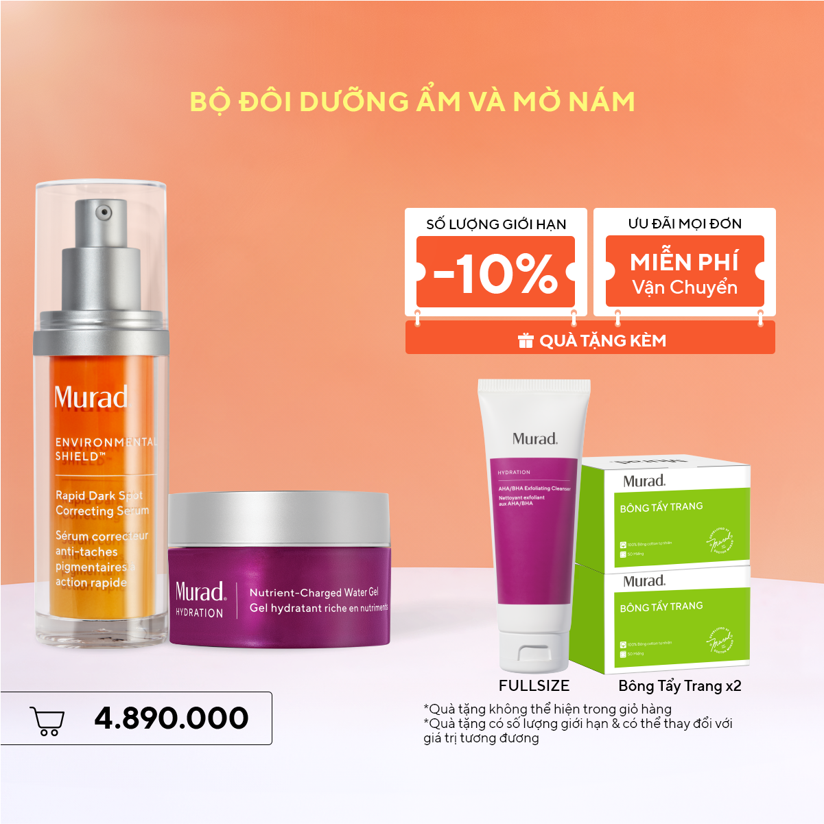 Bộ Đôi Dưỡng Ẩm Và Mờ Nám - Hydration Nutrient Water Gel + Dark Spot Serum