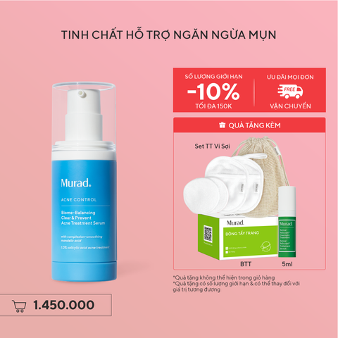 ACNE - SERUM HỖ TRỢ NGĂN NGỪA MỤN - MURAD BIOME-BALANCING CLEAR & PREVENT ACNE TREATMENT SERUM 30ML