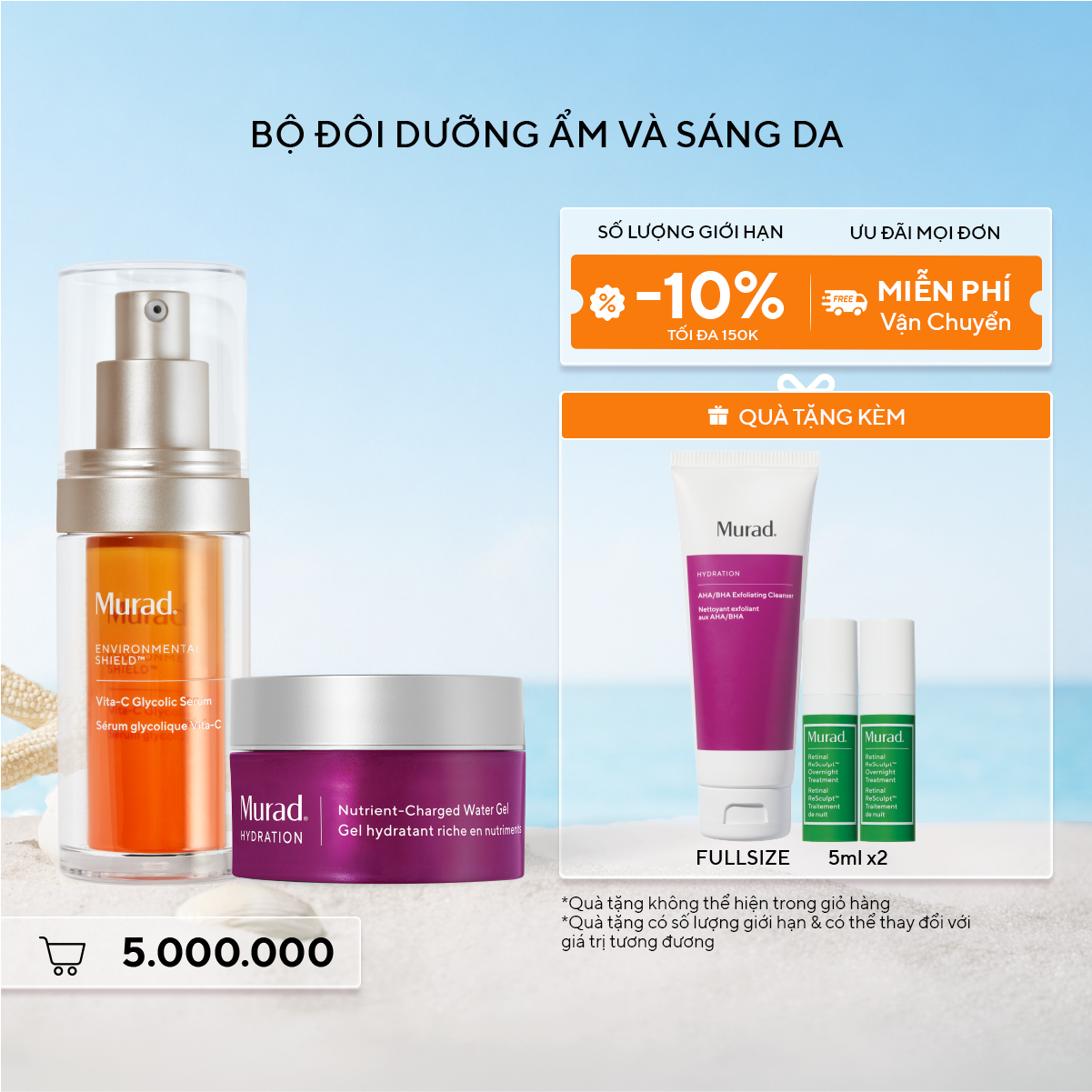 Bộ Đôi Dưỡng Ẩm Và Sáng Da - Hydration Nutrient Water Gel + Vita-C Glycolic