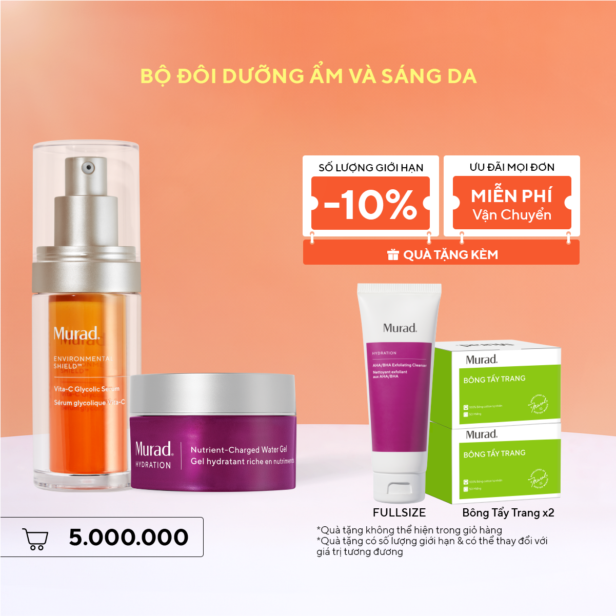Bộ Đôi Dưỡng Ẩm Và Sáng Da - Hydration Nutrient Water Gel + Vita-C Glycolic