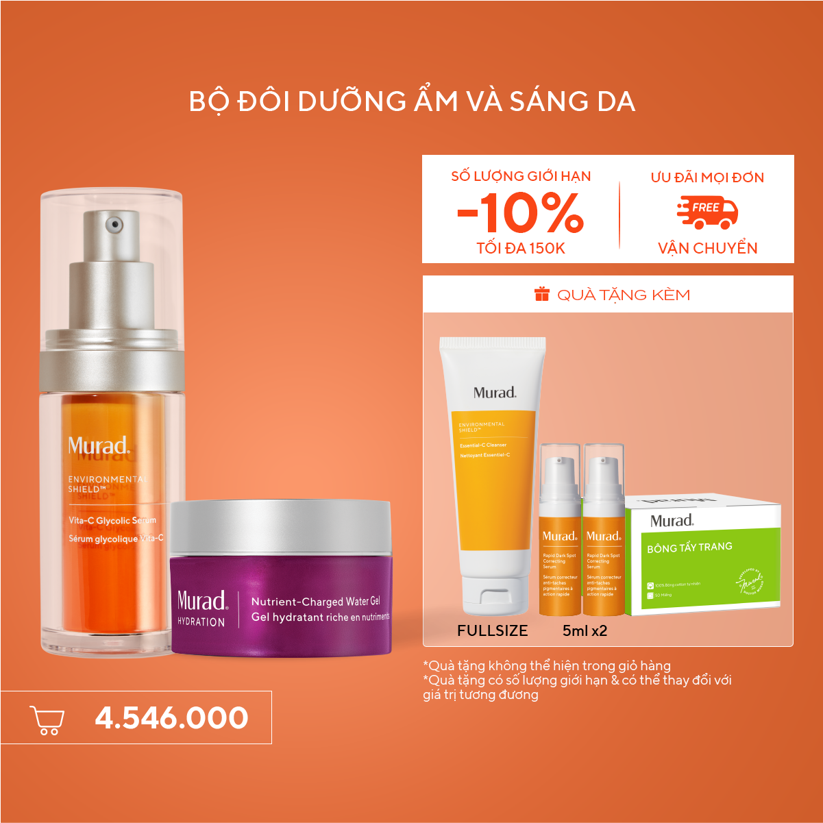 Bộ Đôi Dưỡng Ẩm Và Sáng Da - Hydration Nutrient Water Gel + Vita-C Glycolic