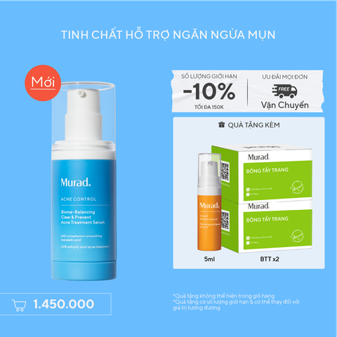 ACNE - SERUM HỖ TRỢ NGĂN NGỪA MỤN - MURAD BIOME-BALANCING CLEAR & PREVENT ACNE TREATMENT SERUM 30ML