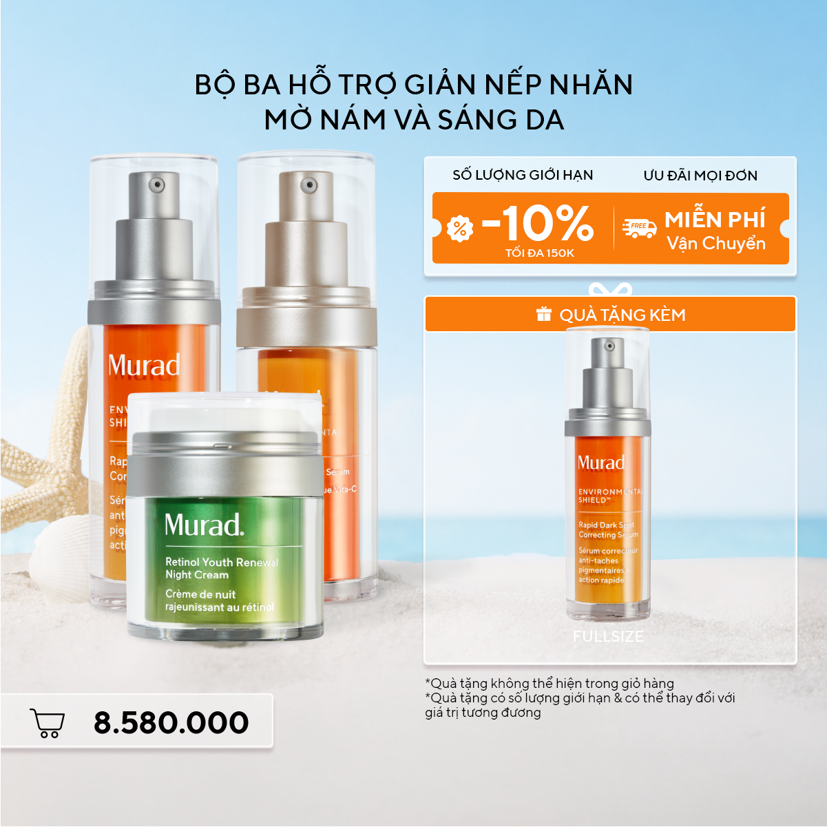 Bộ ba hỗ trợ giảm nếp nhăn, mờ nám và sáng da - Rapid Dark Spot & Vita-C Glycolic & Retinol Night Cream