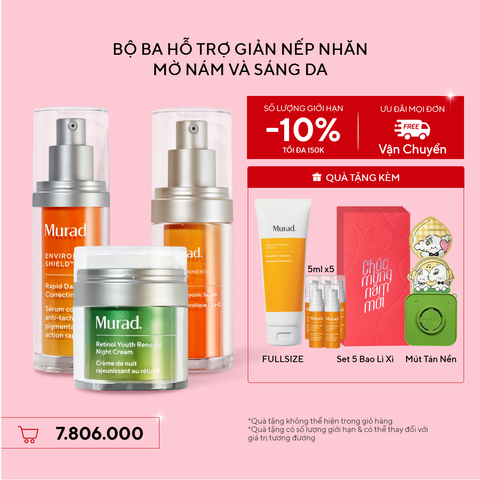 Bộ ba hỗ trợ giảm nếp nhăn, mờ nám và sáng da - Rapid Dark Spot & Vita-C Glycolic & Retinol Night Cream