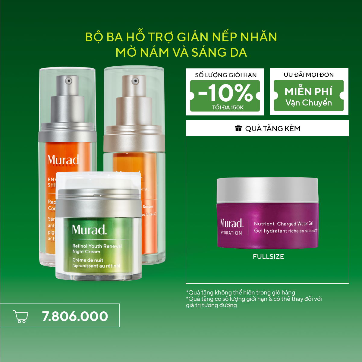 Bộ ba hỗ trợ giảm nếp nhăn, mờ nám và sáng da - Rapid Dark Spot & Vita-C Glycolic & Retinol Night Cream