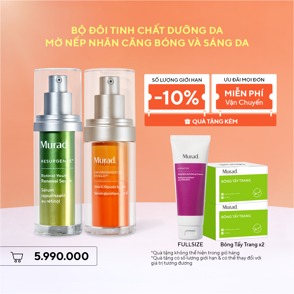 Bộ Đôi Sáng Da Và Mờ Nếp Nhăn - Retinol Serum + Serum Vita-C Glycolic