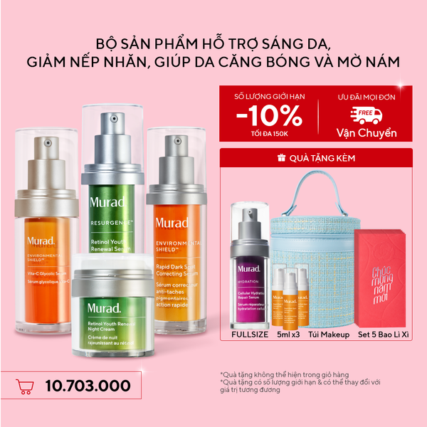 Bộ sản phẩm hỗ trợ sáng da, giảm nếp nhăn, giúp da căng bóng và mờ nám