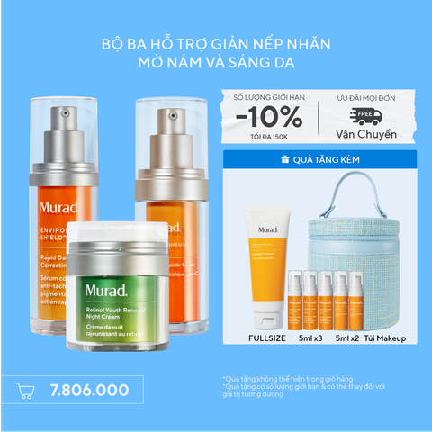 Bộ ba hỗ trợ giản nếp nhăn, mờ nám và sáng da - Rapid Dark Spot & Vita-C Glycolic & Retinol Night Cream