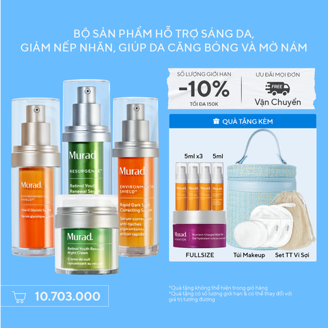 Bộ sản phẩm hỗ trợ sáng da, giảm nếp nhăn, giúp da căng bóng và mờ nám