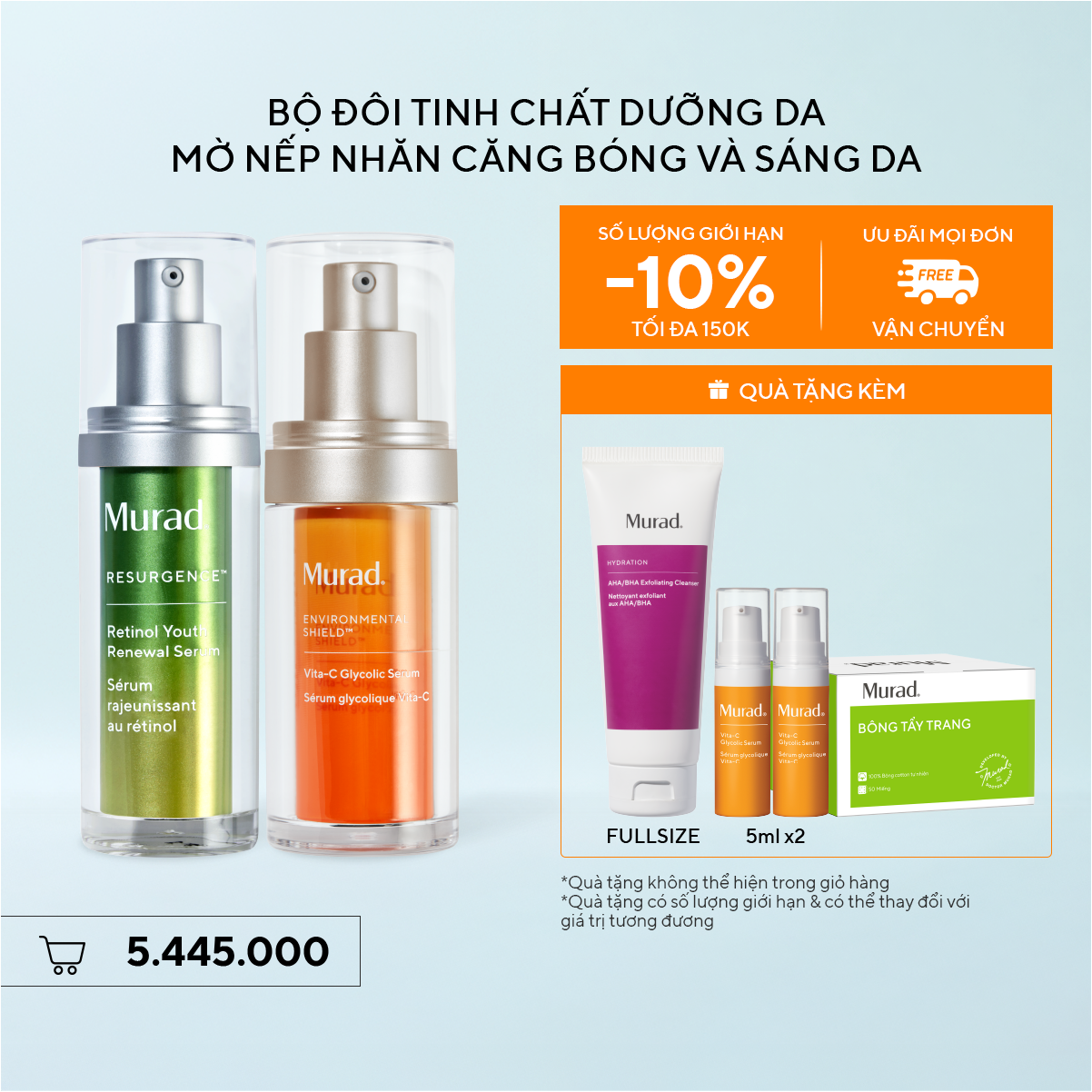 Bộ Đôi Sáng Da Và Mờ Nếp Nhăn - Retinol Serum + Serum Vita-C Glycolic