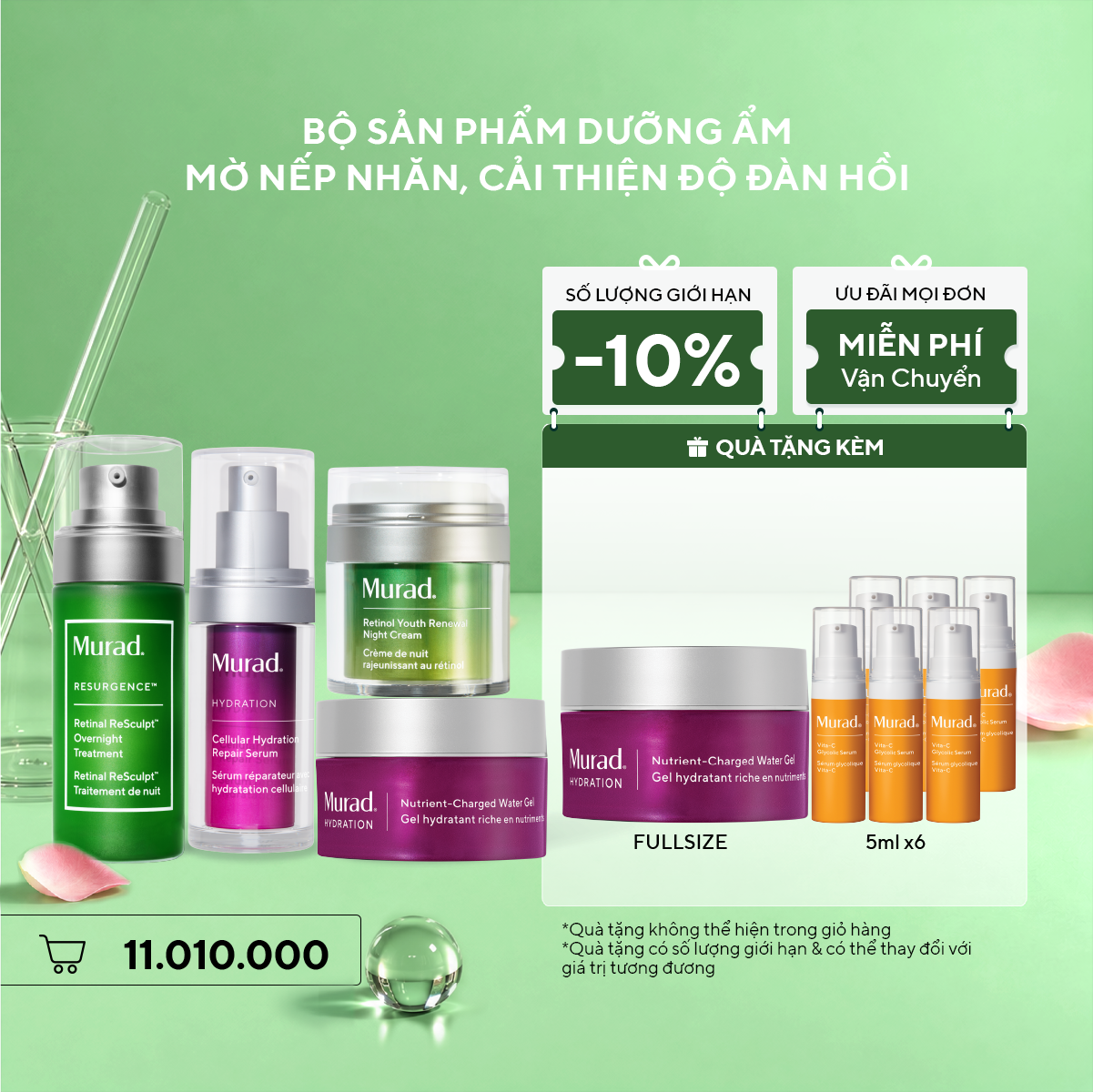 Bộ sản phẩm dưỡng ẩm mờ nếp nhăn, tăng đàn hồi