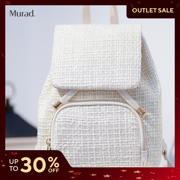 [SALE 30%] Balo Mini Tweed - Màu Trắng Kem