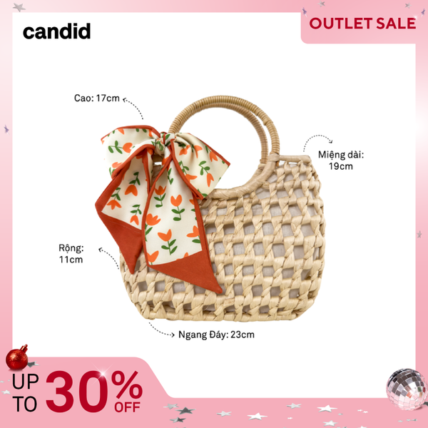 [SALE 50%] Túi Cói Kèm Khăn Lụa