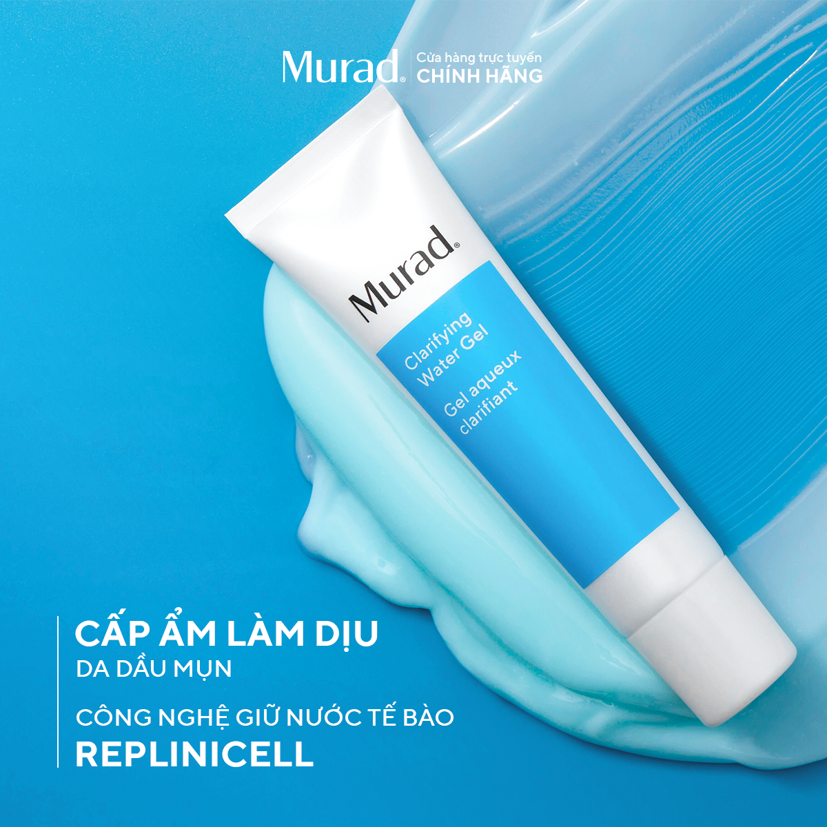 ACNE - Kem dưỡng ẩm dạng gel mỏng nhẹ cho da dầu mụn Murad Clarifying Water Gel 60ml