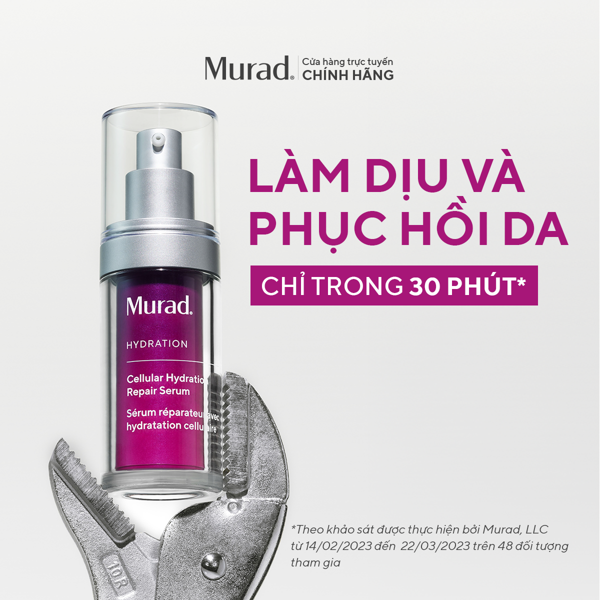 HYDRATION - Dưỡng chất giúp làm dịu da khô và nuôi dưỡng hàng rào bảo vệ da Murad Cellular Hydration Repair Serum 30ml