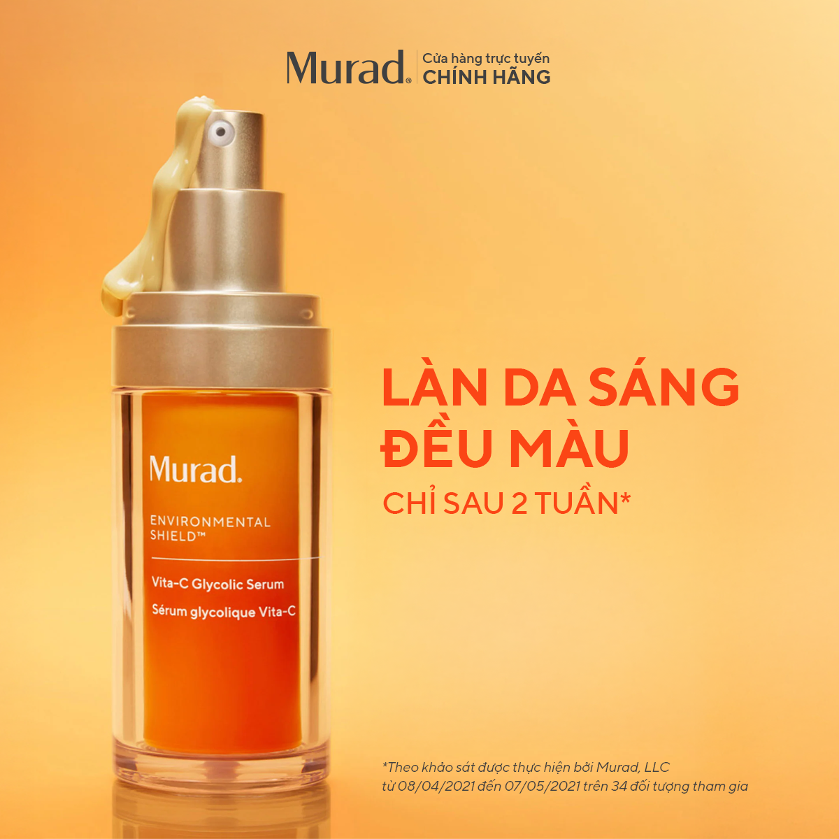 E-SHIELD - Tinh chất hỗ trợ sáng da, làm đều màu da Murad Vita-C Glycolic Serum 30ml