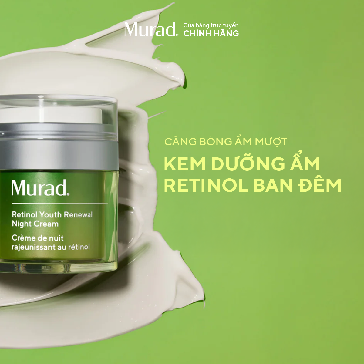 RESURGENCE - Kem dưỡng ẩm Retinol giúp da mịn màng và làm mờ nếp nhăn Murad Retinol Youth Renewal Cream 50ml