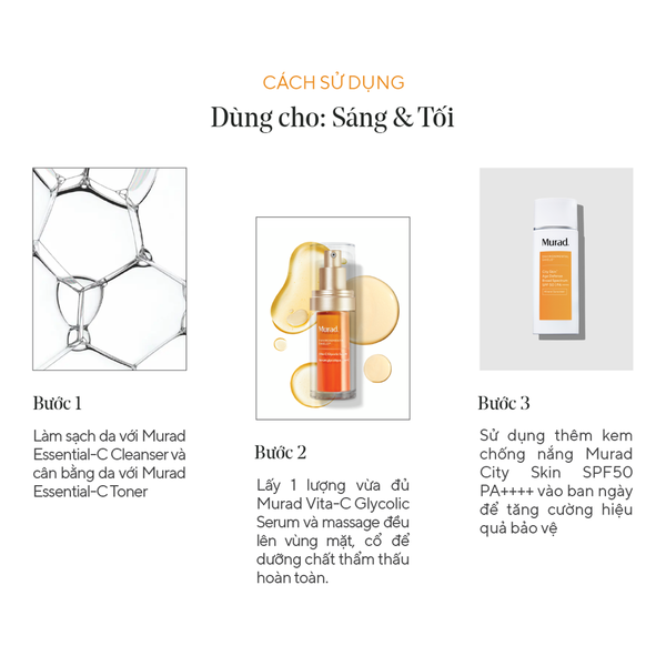 [SALE 30%] Tinh chất hỗ trợ sáng da, làm đều màu da Murad Vita-C Glycolic Serum 30ml