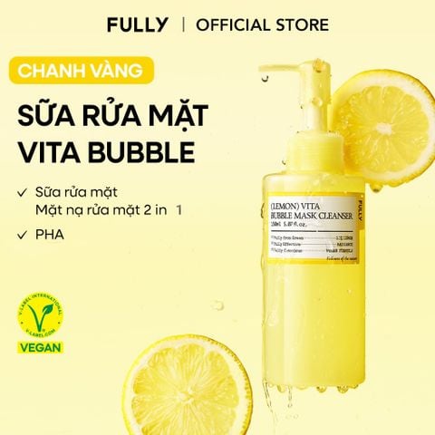  Sữa rửa mặt kiêm mặt nạ rửa mặt chanh vàng Vita Bubble 150ml 