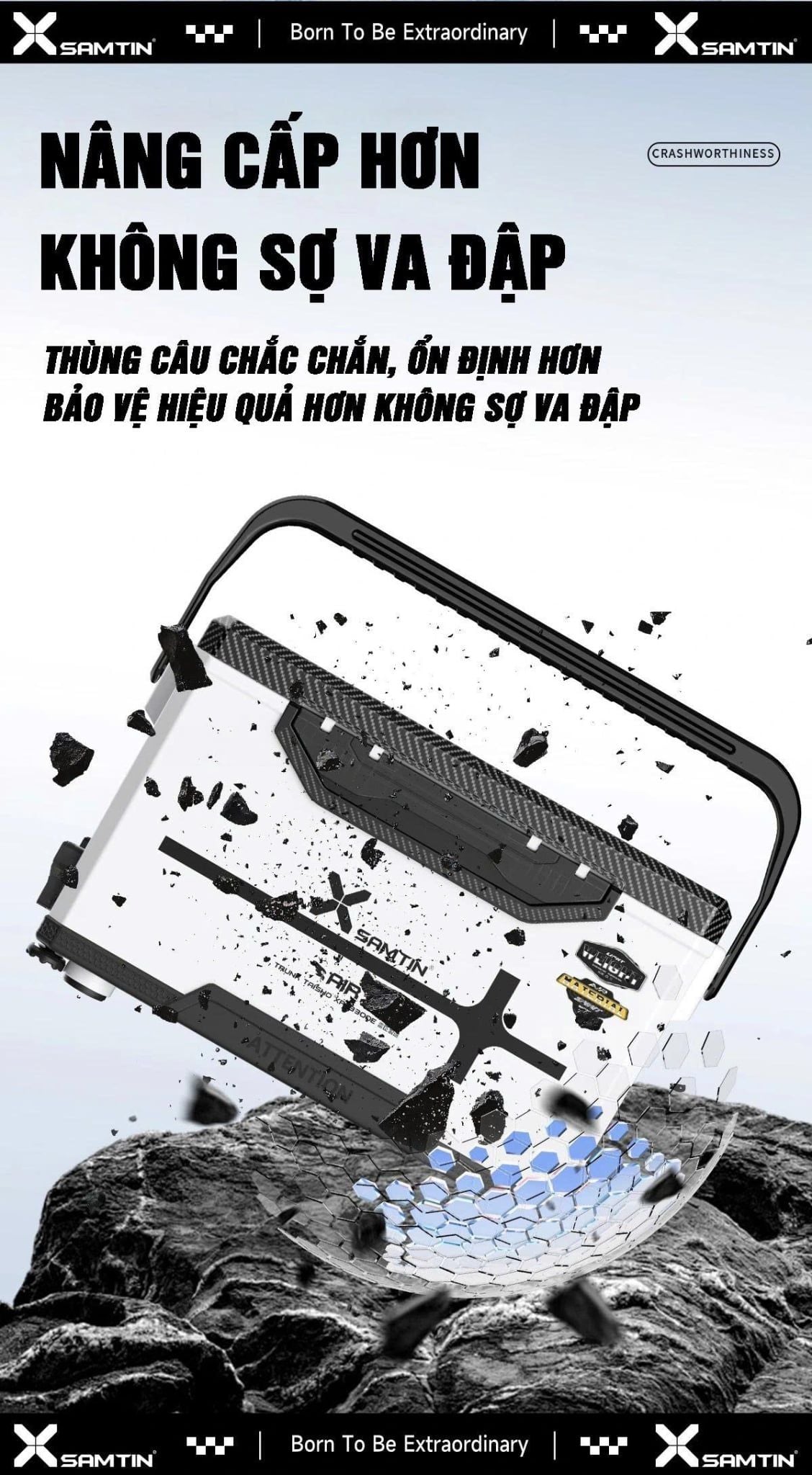  Thùng Câu Xsamtin 3300E Bộ 5 PAT INOX Thế hệ II PRO 2026 - Mặt Carbon 