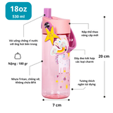  Bình nước Elemental Splash 18oz (530ml), dây charm 
