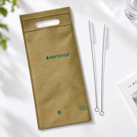  Combo cọ rửa ống hút & túi vải không dệt 