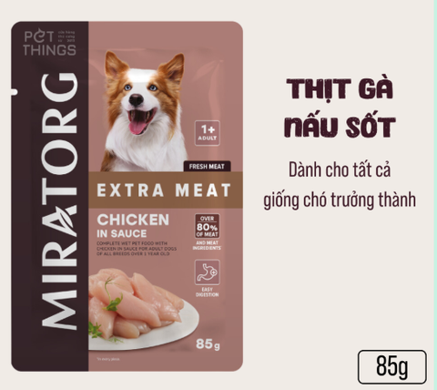  Pate Cho Chó Trưởng Thành MIRATORG EXTRA MEAT Thịt Gà - Gói 85g 