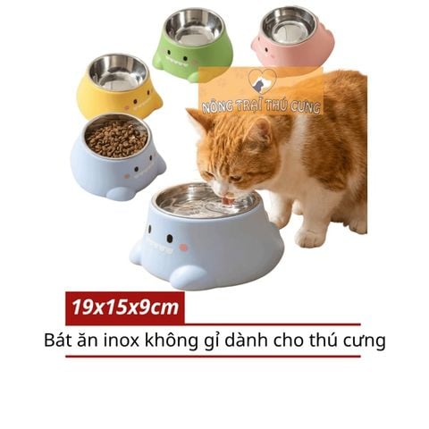  Bát Ăn Inox Không Gỉ Hình Khủng Long 19cm 