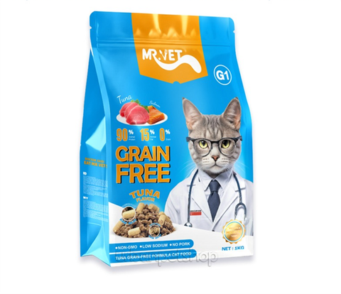  Hạt Cho Mèo Mọi Lứa Tuổi Mr.Vet G1, Vị Cá Ngừ, Grain Free - 1KG 