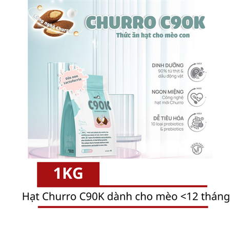  Thức Ăn Hạt Cho Mèo Con Churro C90K PetQ - 1KG 